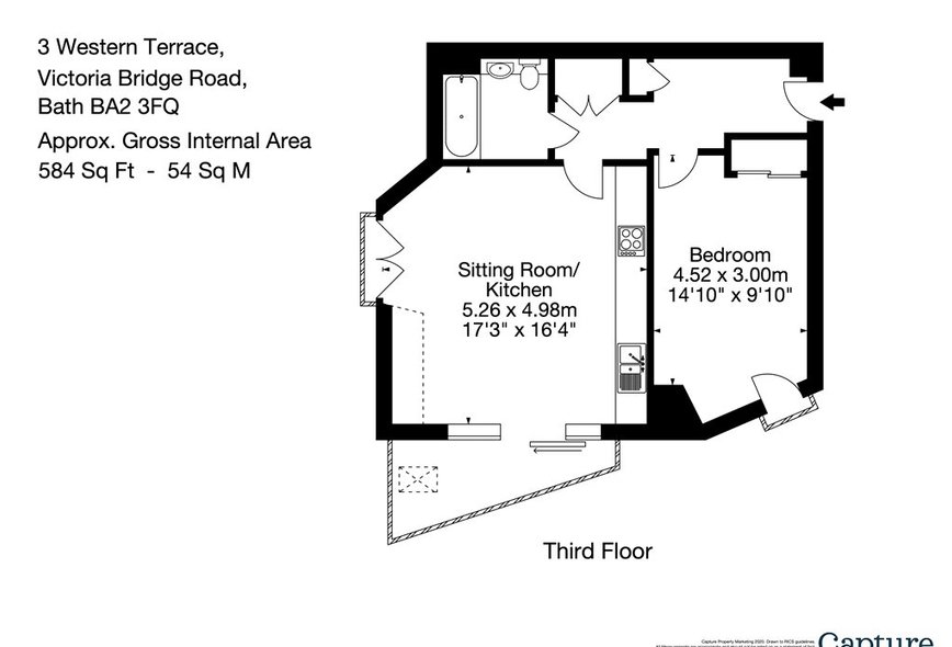 Flat For Sale in Western Terrace, Victoria Bridge Road, Bath, BA2