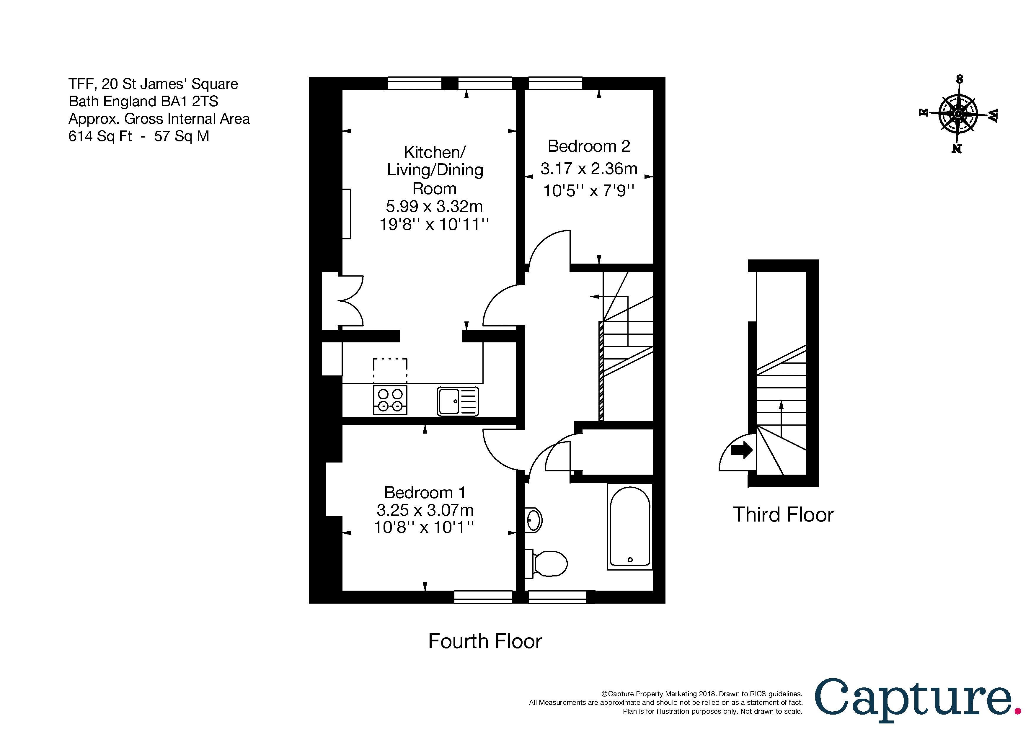 2 Bedroom Property To Rent in St James's Square, Bath Crisp Cowley